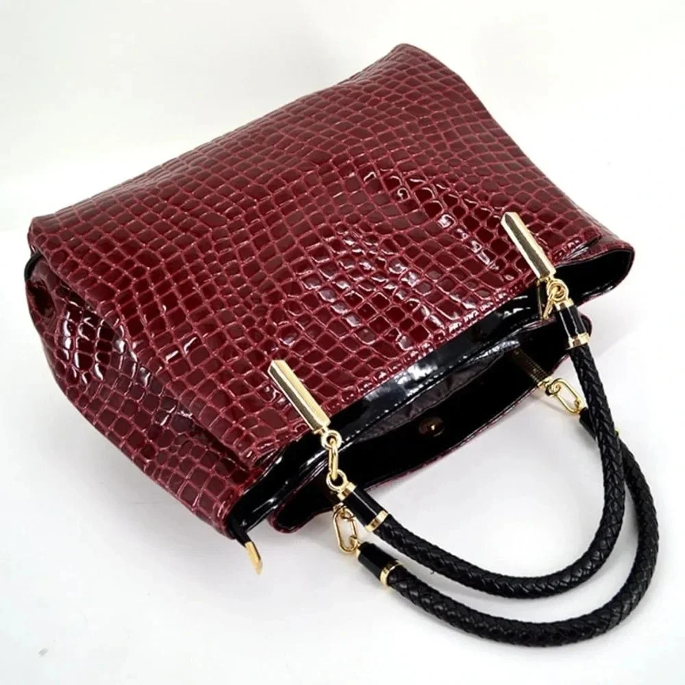 Faux Crocodile Leather Embossed Bag - Picture 3 of 13